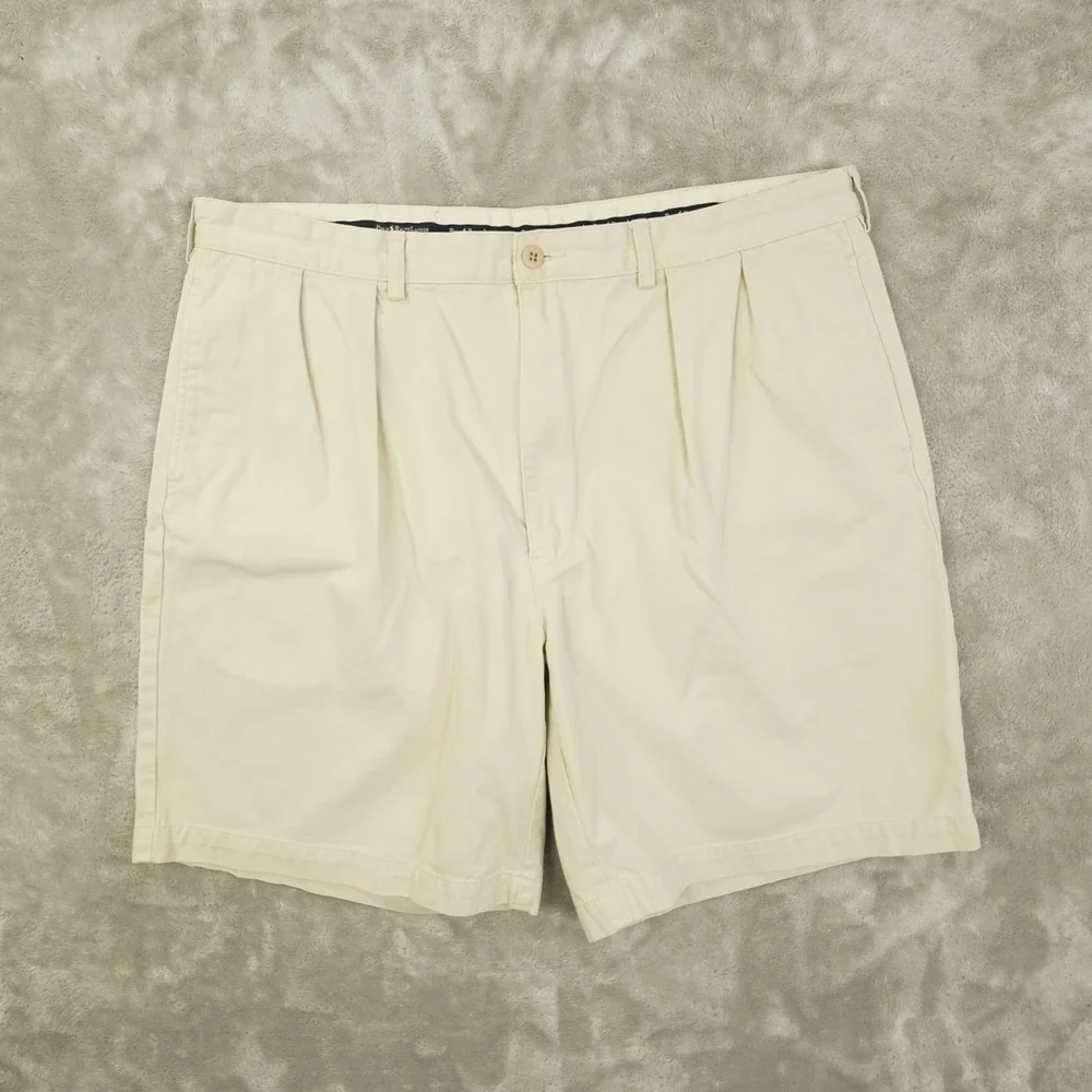 Polo Ralph Lauren Tyler Shorts Men's 40 Light Khaki Pleated Preppy‎ 90s